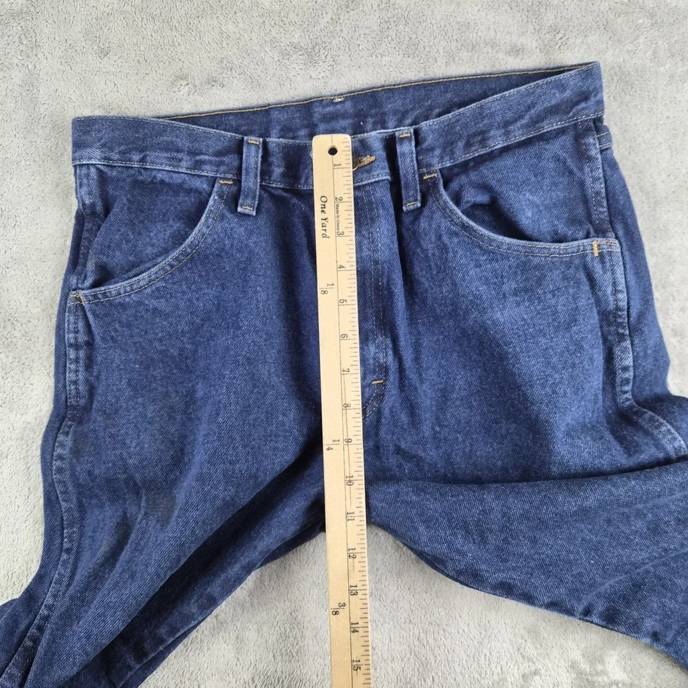 Vintage Rustler Jeans‎ Mens 32x32 Blue Denim Straight Leg Dark Wash 100% Cotton